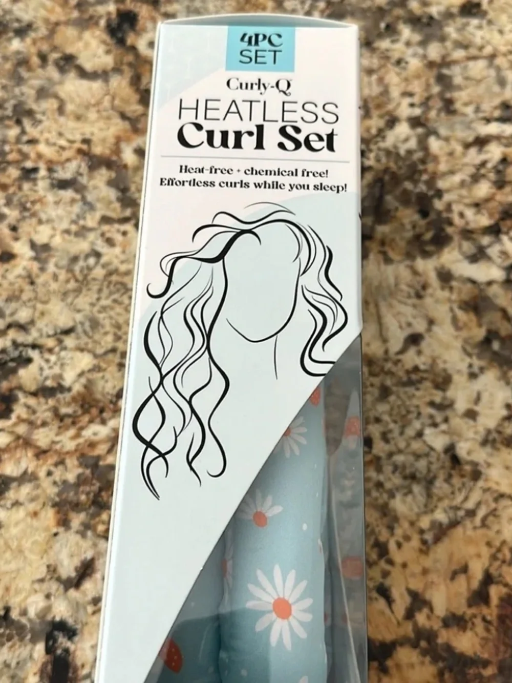 Curly-Q Heatless Curl Set Light Blue NIB
